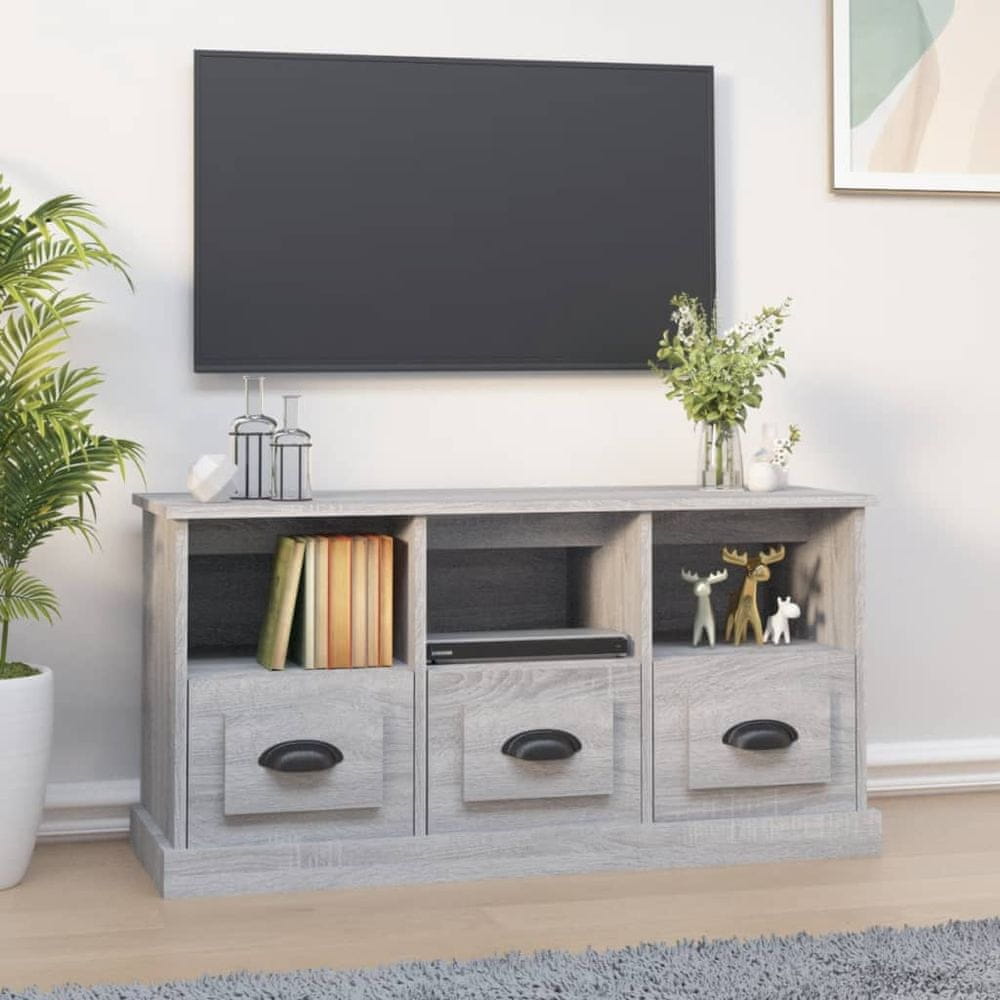 Vidaxl TV skrinka sivý dub sonoma 100x35x50 cm kompozitné drevo